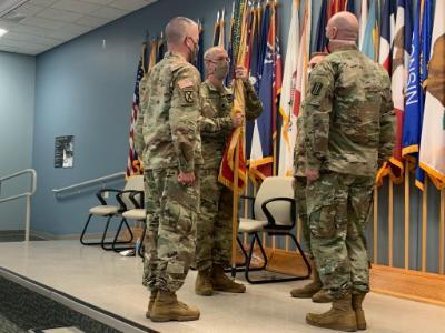 Todd Pegg gives the oath at a ceremony