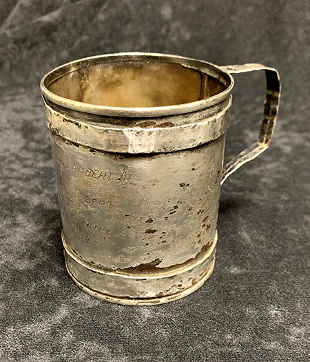 This tin can was recently given to the VMI Museum by the family of Col. Albert G. Lambert Jr. ’38.—Photo courtesy of Col. Keith Gibson ’77.