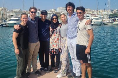 Antonio Ahanj ’24 and fellow scholars of the Critical Language Scholarship program visit the port of Tangier in Morocco. -Photo courtesy of Antonio Ahanj ’24.