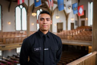 Portrait of Gabriel Fanjul ’23 in Memorial Hall