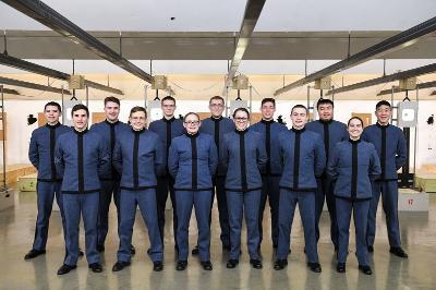 Members of the VMI Club Pistol Team at the range