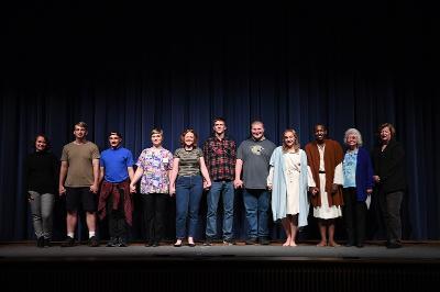 Members of theatre company on stage