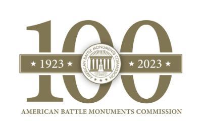 Logo celebrating the centennial of the American Battle Monuments Commission.