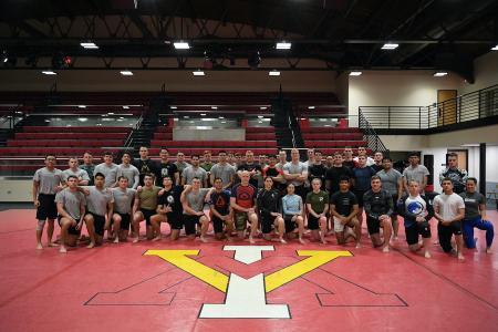 Student part of the Brazilian Jiu-Jitsu Club at VMI, a military college in Virginia