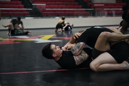 Student part of the Brazilian Jiu-Jitsu Club at VMI, a military college in Virginia