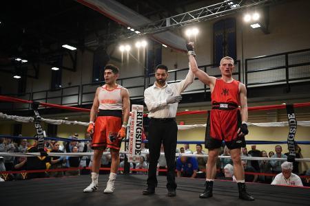 Students part of the VMI Boxing Club during nationals at VMI, a military college in Virginia