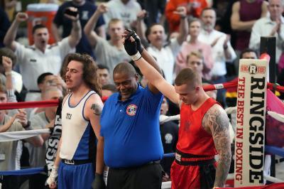 Student, part of VMI's Boxing Club, at the nationals competition held at the military college in Virginia