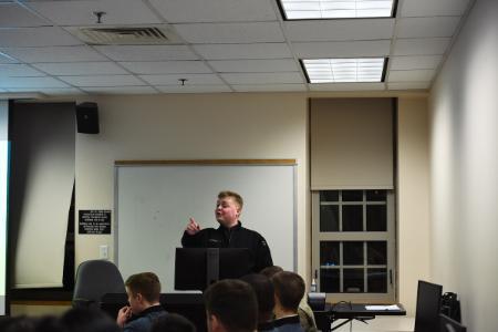 Student at VMI's Cyber Club, a military college in Virginia