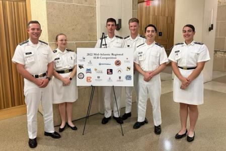 The VMI Ethics and Debate Team: Riley Shultz ’24, Harris Burton ’23, Riley Malone ’25, James Ellison ’23, Spencer Greaney ’23, Gabriella Woodward ’24