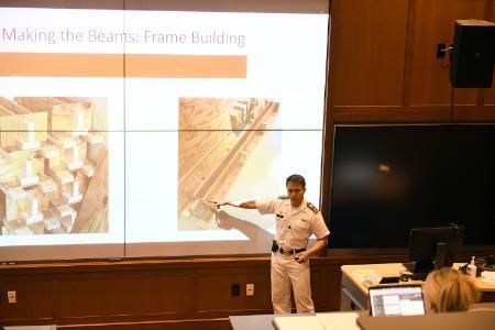 Student presenting during Honors Week at VMI, a military college in Virginia