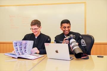 Students part of yearbook at VMI, a military college in Virginia