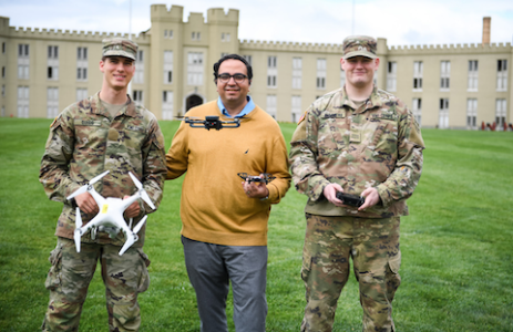 Students part of the Drone Club at VMI, a military college in Virginia