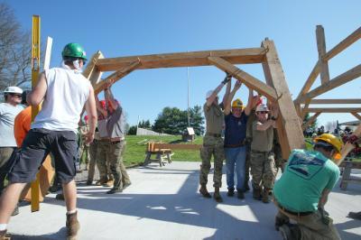 Students do community work for spring field training exercises at VMI, a military college in Virginia