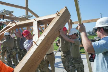 Students do community work for spring field training exercises at VMI, a military college in Virginia