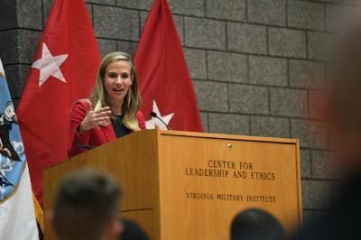 Virginia Military Institute’s 2022-23 Leader-in-Residence Tracy Walder.