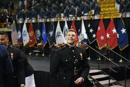 Students commissioning into the six military branches at VMI, a military college in Virginia.