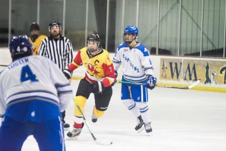 Students part of the hockey team at VMI, a military college in Virginia