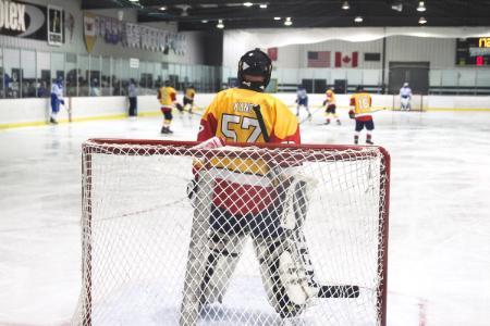 Students part of the hockey team at VMI, a military college in Virginia