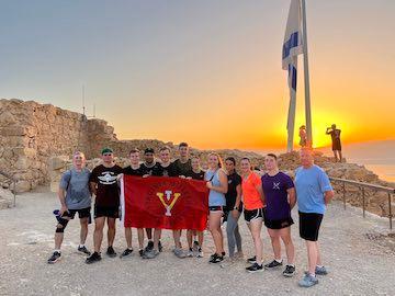 Students from VMI, a military college in Virginia, visit in Israel