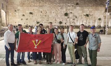 Students from VMI, a military college in Virginia, visit in Israel