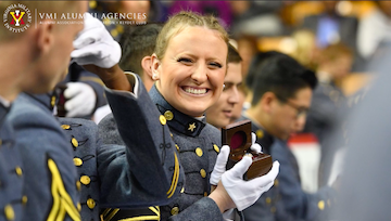 Cadet at ring figure at VMI, a military college in Virginia