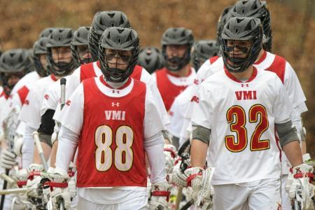 Kyle Webster, VMI Lacrosse captain, on the field