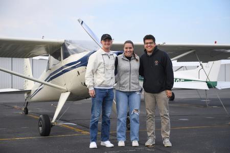 VMI cadets participating in the Aviation Club, which allows them to take flight and gain hours for their private pilots license.