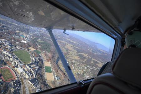 VMI cadets participating in the Aviation Club, which allows them to take flight and gain hours for their private pilots license.