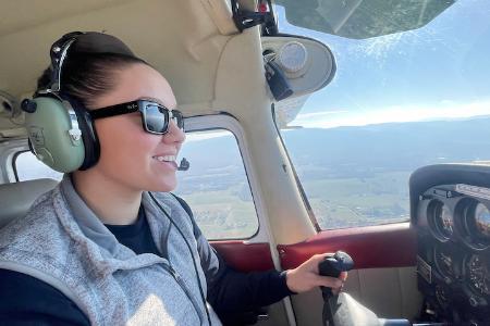 VMI cadets participating in the Aviation Club, which allows them to take flight and gain hours for their private pilots license.