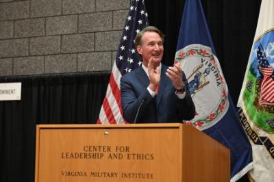 Gov. Glenn Youngkin thanks the conference participants for their commitment to protecting Virginia’s natural heritage during his keynote speech.