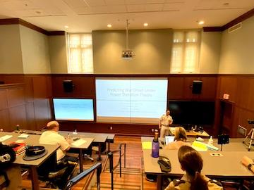 Devin Thomas ’24 presented insights into his honors thesis, “War Onset Power Transition Theory.”