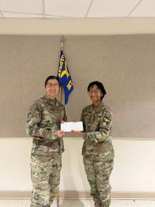 Cadet Mya Gaudier received a $5,000 Arnold Air Society scholarship