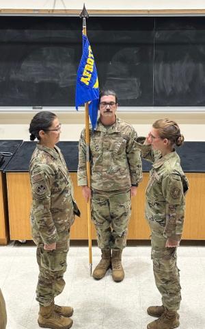 Cadet Abigal Soyars becomes the new detachment commander for VMI's AFROTC