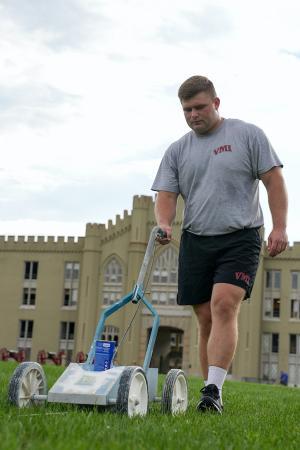 Students at VMI, a military college in Virginia, participate in planning during cadre week.