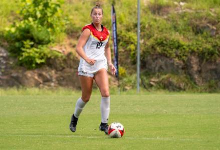 Audrey Davis, a cadet at VMI, while on the soccer field during a game.