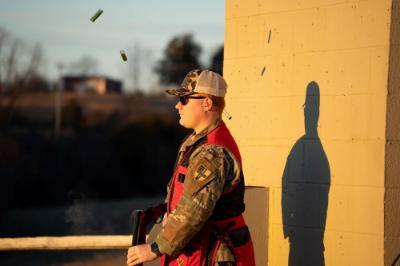 Virginia Military Institute’s Trap and Skeet Club practices at Mckethan Park.