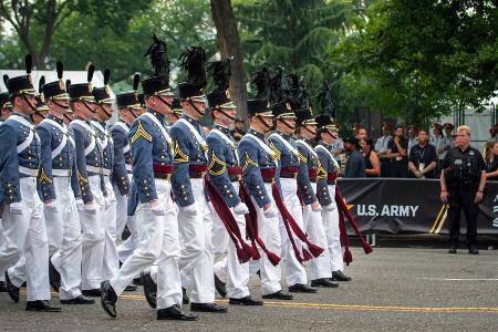 VMI cadets march down Constitution Avenue in the Army’s 250th Birthday Parade in Washington, D.C. –Photo courtesy of DVIDS, Sgt. Oscar Toscano.