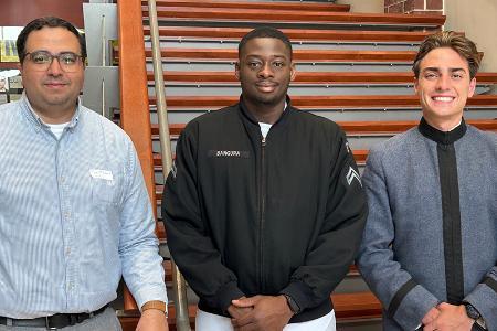 Dr. Sherif Abdelhamid, James Bangura ’26, and Ben Hagerich ’26