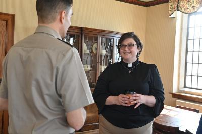 Rev. Jessica Fulton Lee ’06, the first female graduate from Virginia Military Institute to enter the clergy, was guest speaker at the chaplain’s spring retreat for cadets held recently at Eagle Eyrie Baptist Conference Center near Lynchburg.