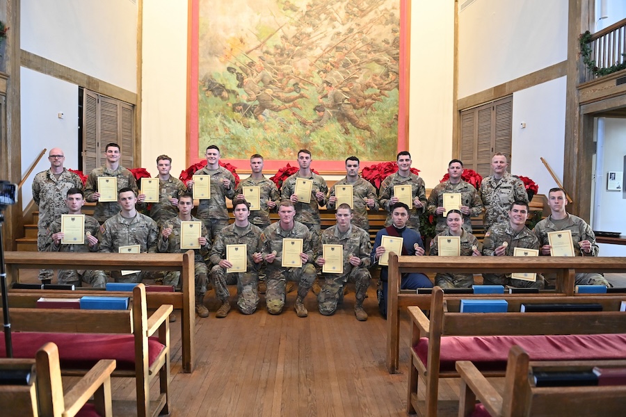 Seventy cadets from Army, Navy, Air Force, and Marine ROTC programs competed in a series of challenging tasks attempting to earn a German Armed Forces Proficiency Badge