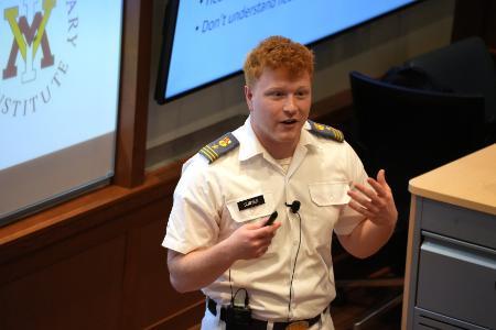 Cole Bowyer ’25, who took up the mantle as the third honors student to work on the endeavor, placed the capstone on the project in his presentation, “Audiogram Emulator,” a free app available to parents that allows them to hear as their child hears.