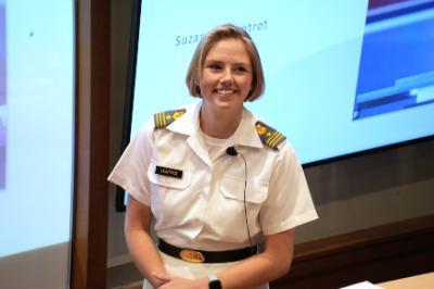 Suzanne Leaptrot presents for VMI Honors Week.