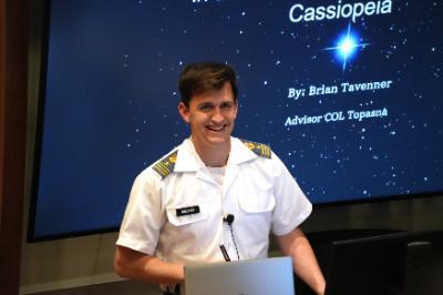 Brian Tavenner, an electrical and computer engineering major at Virginia Military Institute, researched the polarization and interstellar extinction around the star Gamma Cassiopeia for his honors thesis.