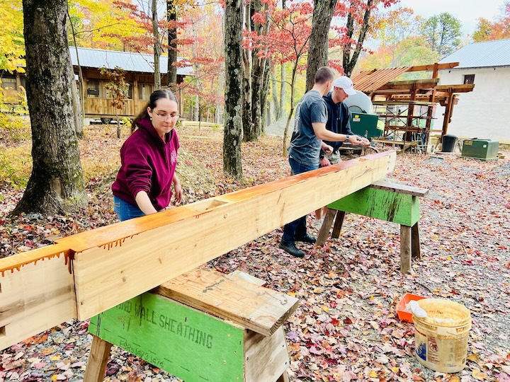 VMI students visit the China Folk House in West Virginia for an immersive learning experience for a Modern Languages and Culture class.