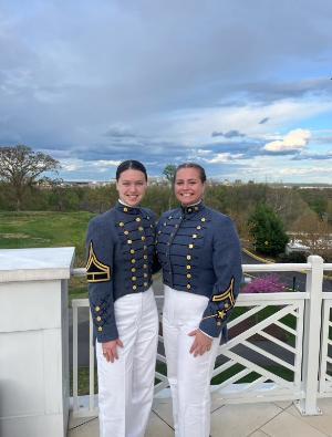 Alexa Avery ’25 and Amber Strapponi ’26 celebrate their paper being selected for publication and presentation at a conference in Sweden.