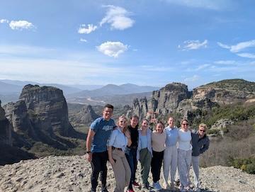 Cadets enjoy the spectacular view atop the Medora rock formation and monasteries.