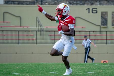 Destin Moore on the football field.