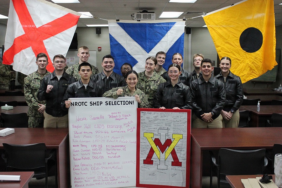 Naval Reserve Officers’ Training Corps (NROTC) Midshipmen select their first ship assignment during the biannual ship selection ceremony, hosted by Navy Personnel Command Pers-41 SWO Assignments, Feb. 25-26.