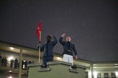 1st Class President leads the Old Yell.
