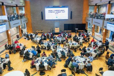 Student teams from 19 colleges race to tackle computer security challenges in hope of winning the Virginia Cyber Cup.